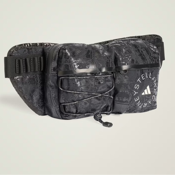 NWT ADIDAS by Stella McCartney BUMBAG SHINE crossbody bag black croc pattern OS - Picture 6 of 14